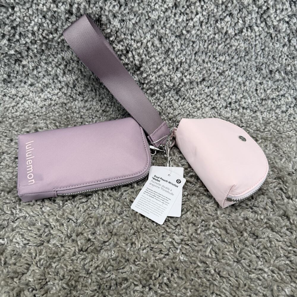 Lululemon Dual Pouch Wristlet Wallet Lilac Pink NWT